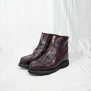 Double H Mens Brown Leather Insulated Stadium Zip Ankle Chukka Boots~7.5 D~5334